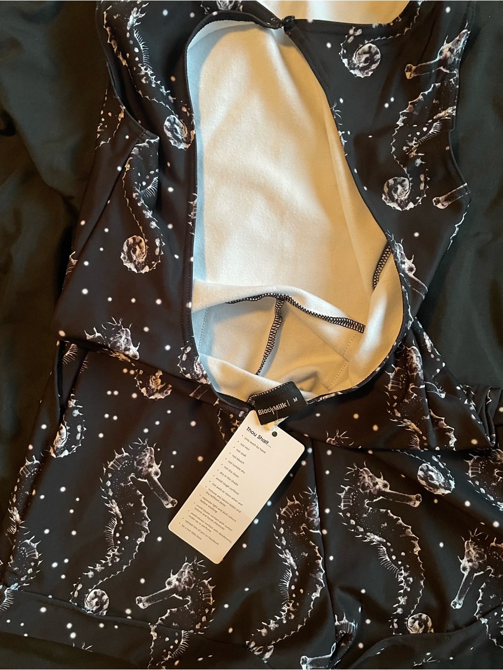Blackmilk Black Seahorse Print Romper - Picture 2 of 2